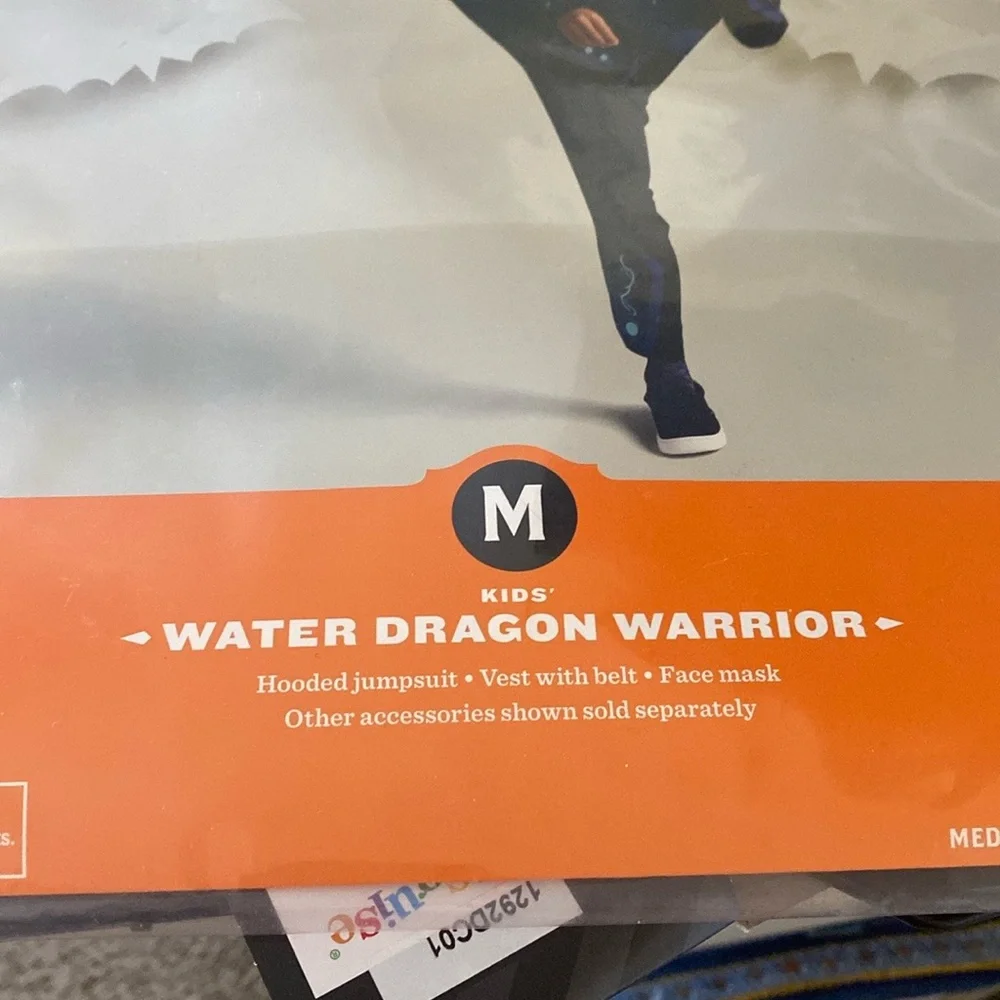 Kids Water Dragon Warrior Blue Ninja Halloween Costume M